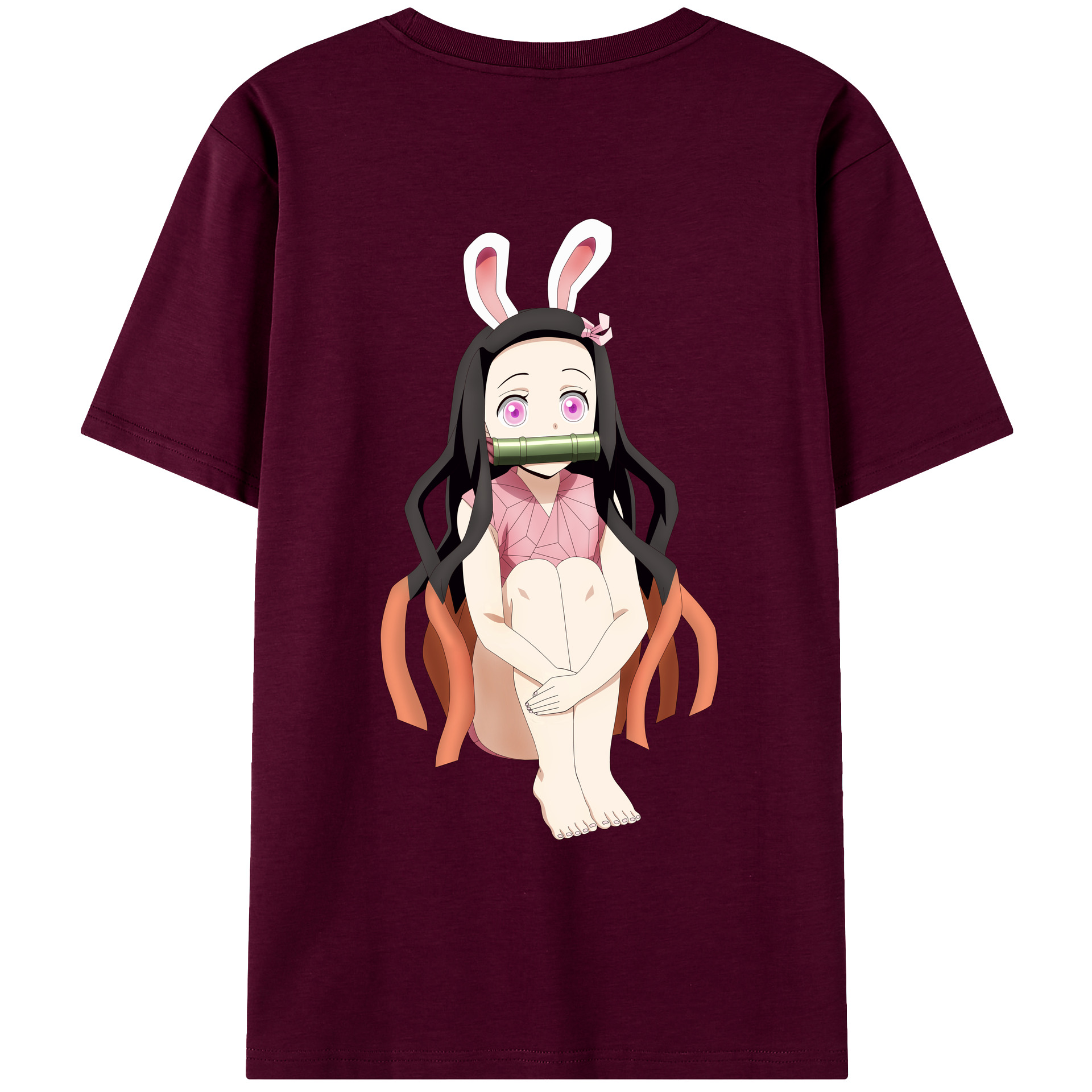（画像用） 鬼滅の刃（きめつのやいば）竈門 禰󠄀豆子／かまど ねずこ Kamado Nezuko レディース半袖Tシャツ(バックプリント)